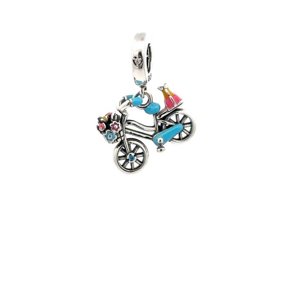 925 Sterling Silver Charm Bead For Bracelet Necklace Bike Bicycle